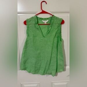 Lilly Pulitzer Vibrant Green Ruffle Blouse